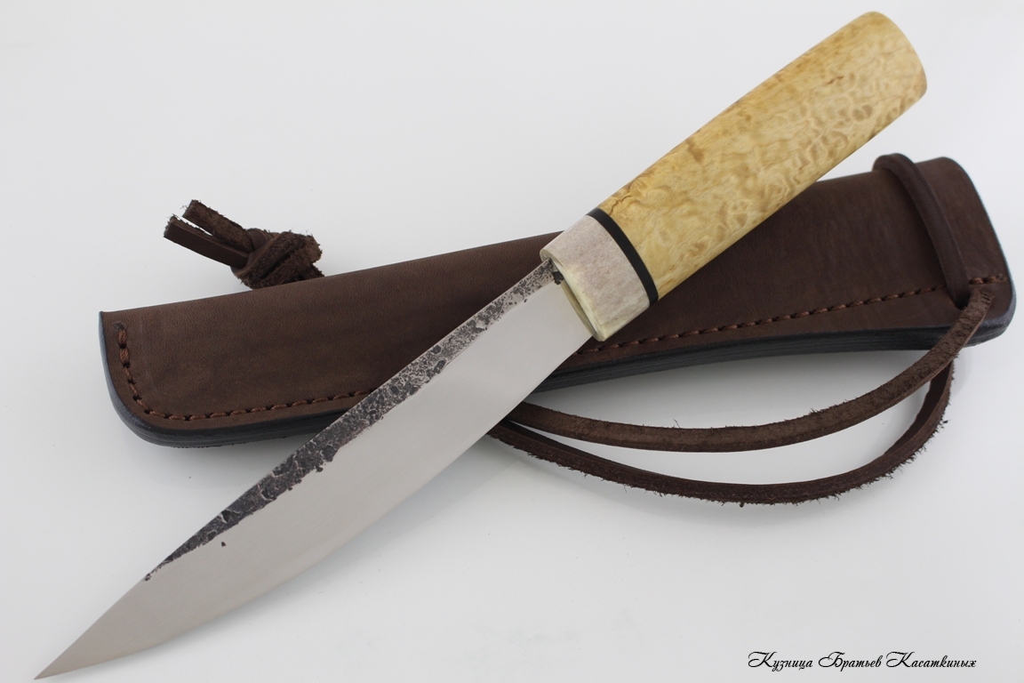Yakutian knife (big size). Stainless Steel 95h18. Karelian Birch handle