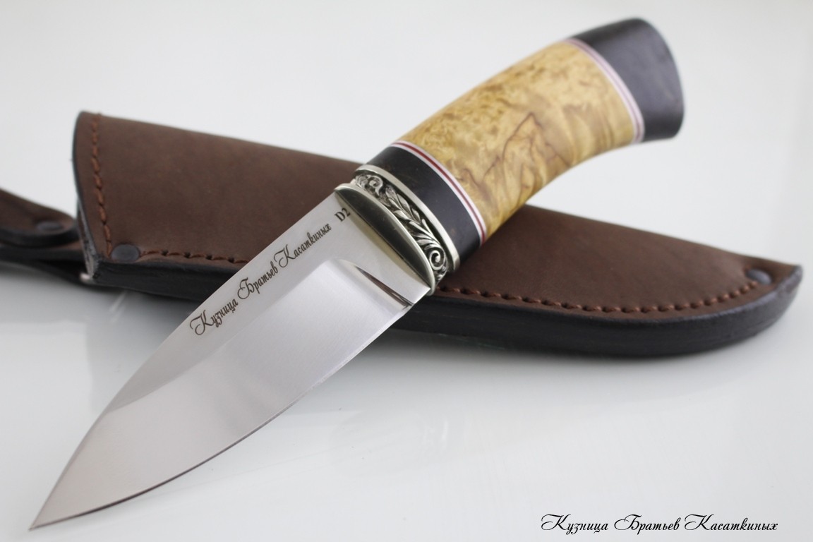 Hunting Knife "Klyk". D2 Steel. Karelian Birch Handle