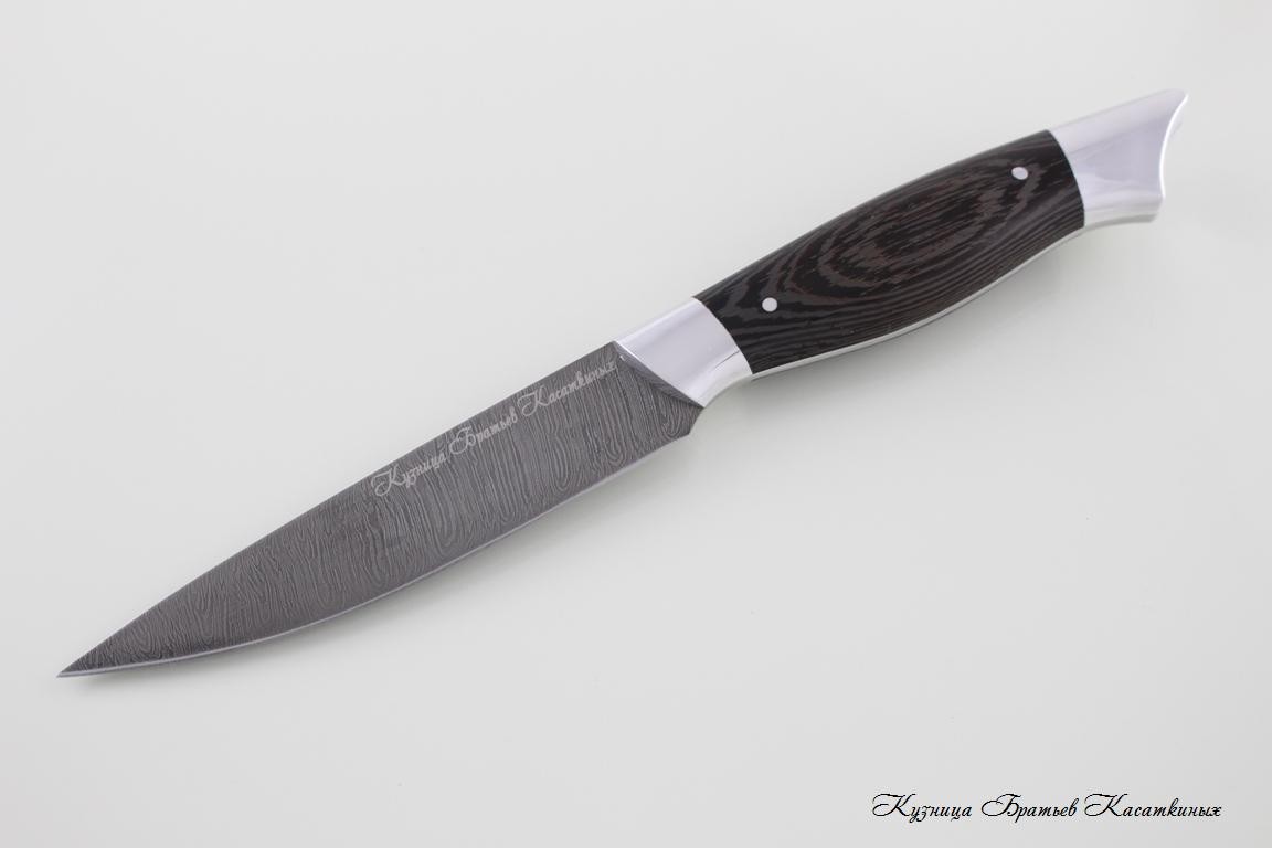 Кухонные ножи Kitchen Knife Set "Ratatouille". Damascus Steel. Wenge All-Metal Handle. Aluminium Bolster 