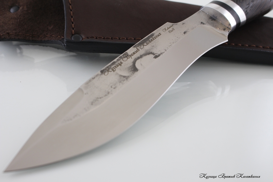 Hunting Knife "Akula". Stainless Steel 95h18. Wenge Handle