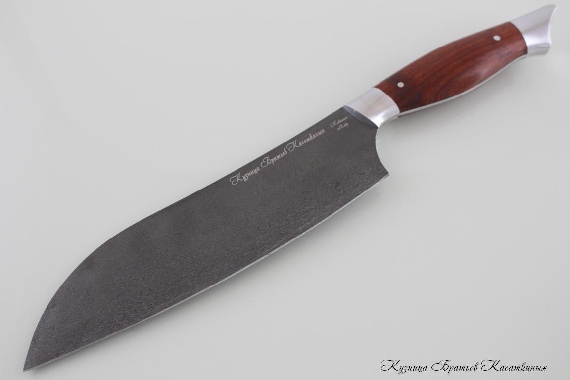 Santoku Knife. kh12mf Steel. Padouk Handle 