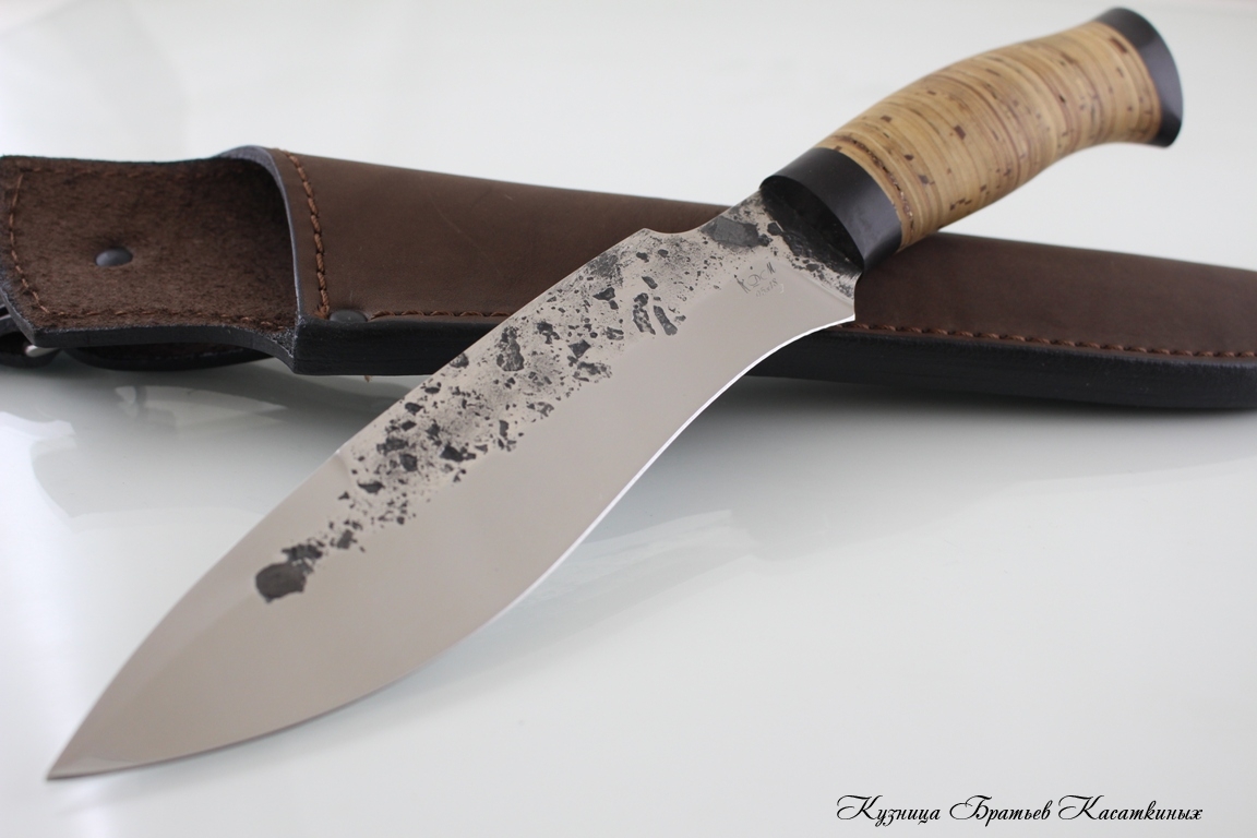 Hunting knife "Akula". Stainless Steel 95h18. Birchbark Handle