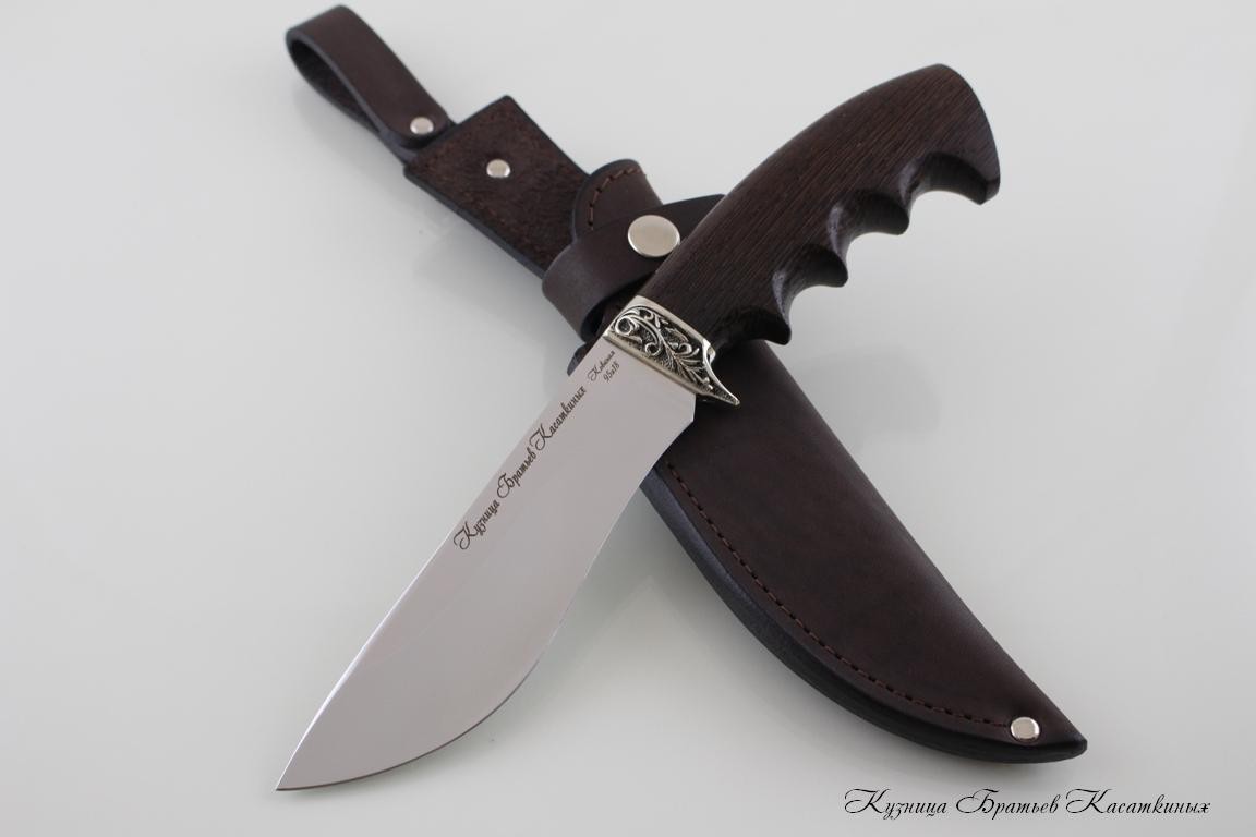 Hunting Knife "Eger". Stainless Steel 95h18. Wenge Handle. Leather Sheath