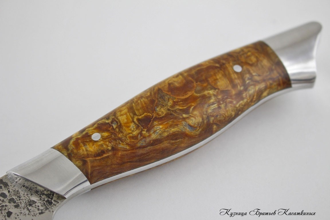 Chef's Knife "Ratatouille" Series. 95kh18 Steel (hammered). Karelian Birch Handle 
