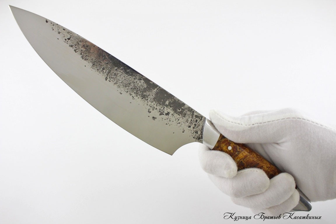 Кухонные ножи Набор кухонных ножей серии "Рататуй" Кованая сталь 95х18. Рукоять карельская береза (св.коричневая). 