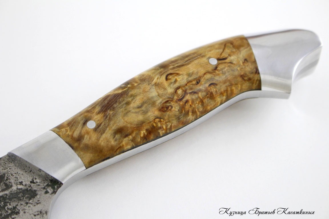 Small Cleaver "Ratatouille" Series. Stainless Steel 95kh18 (hammered). Karelian Birch Handle