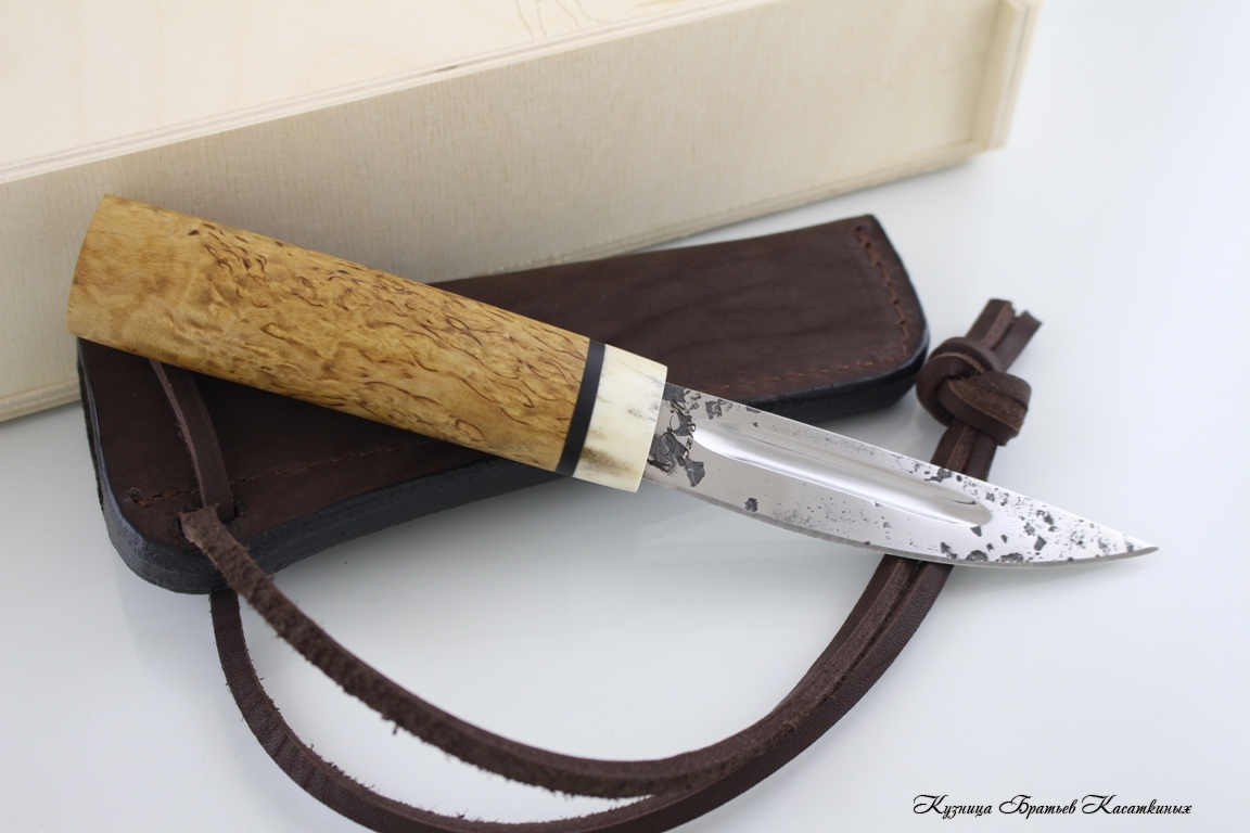 Yakutian knife (small size). Stainless Steel 95h18. Karelian birch handle