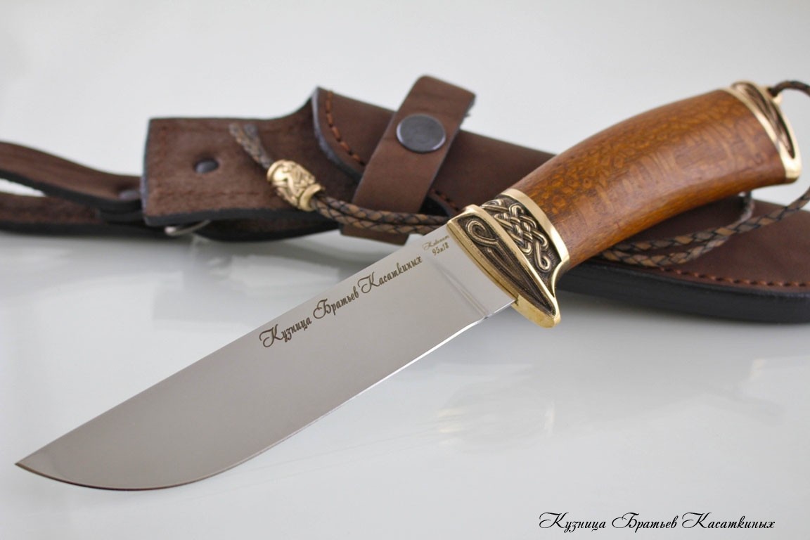 Hunting knife "Filin". Stainless Steel 95h18. Lacewood Handle