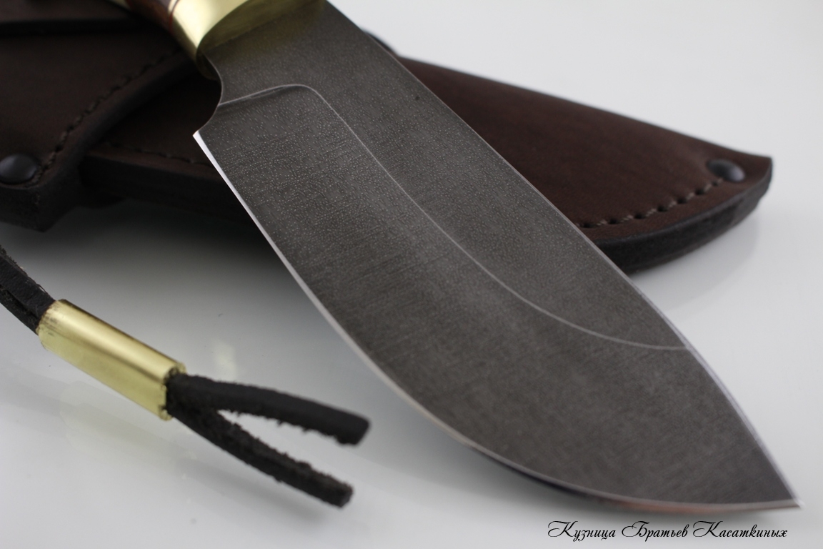 Hunting Knife "Sova". Khv-5 Steel (Extra Hard Steel). Palisander Wood and Elk Horn Handle