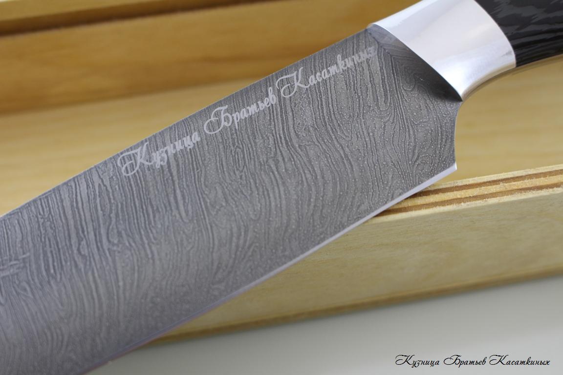 General-Purpose Kitchen Knife. Damascus Steel. Wenge Handle
