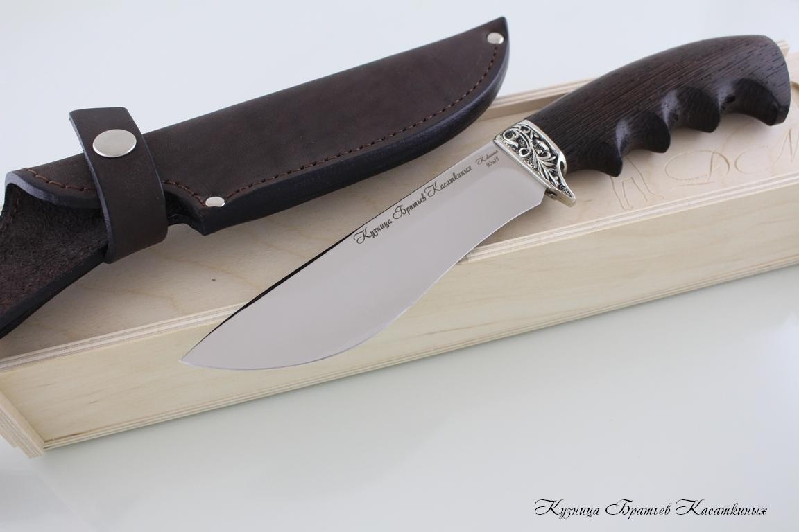 Hunting Knife "Eger". Stainless Steel 95h18. Wenge Handle. Leather Sheath