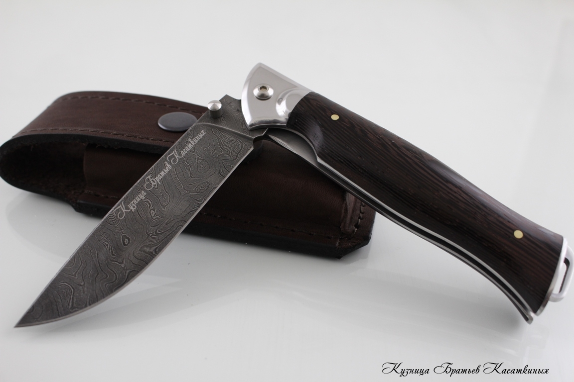 Folding knife "Legioner". Damascus Steel. Wenge Handle