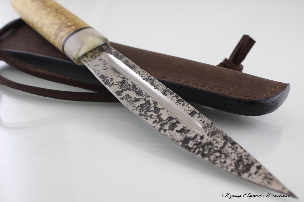 Yakutian knife (big size). Stainless Steel 95h18. Karelian Birch handle