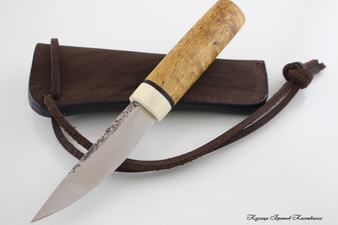 Yakutian knife (small size). Stainless Steel 95h18. Karelian birch handle