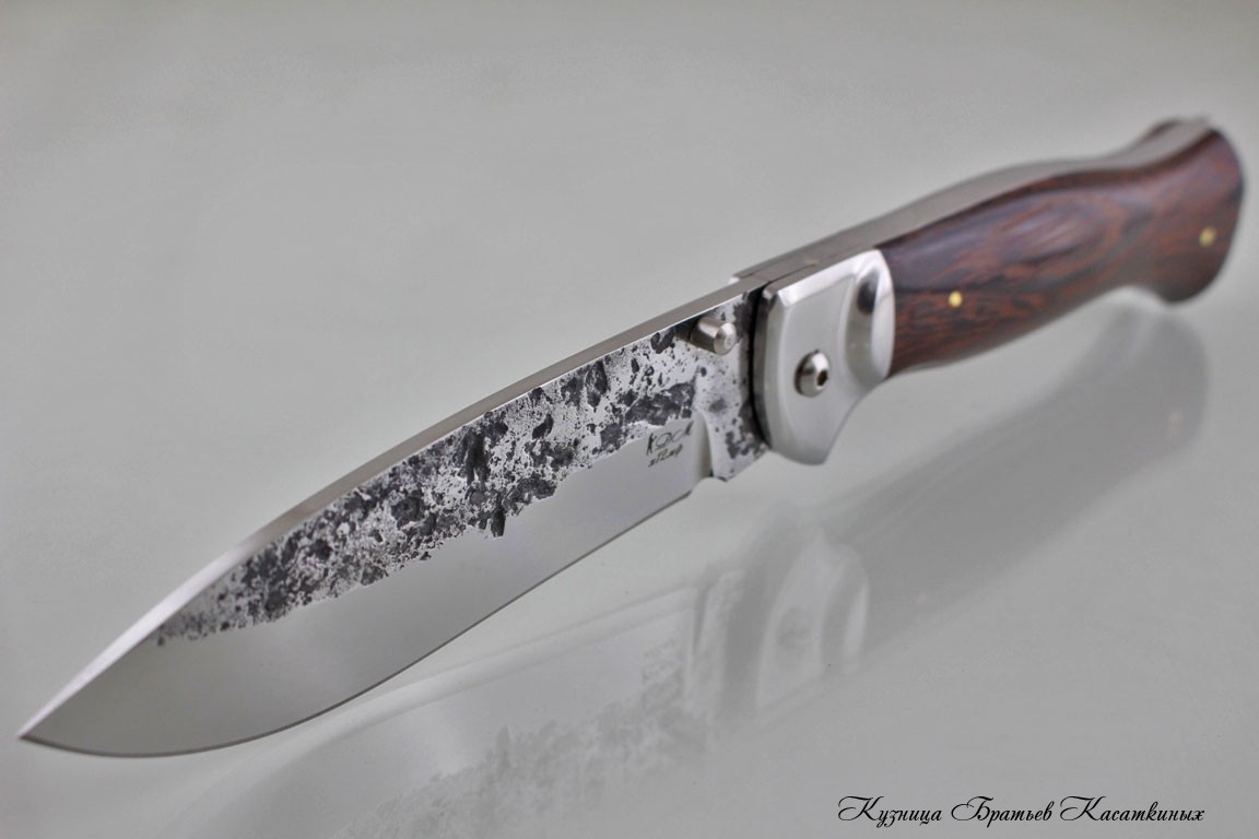 Folding Knife "Botsman". h12mf Steel. Wenge Handle (hammered)