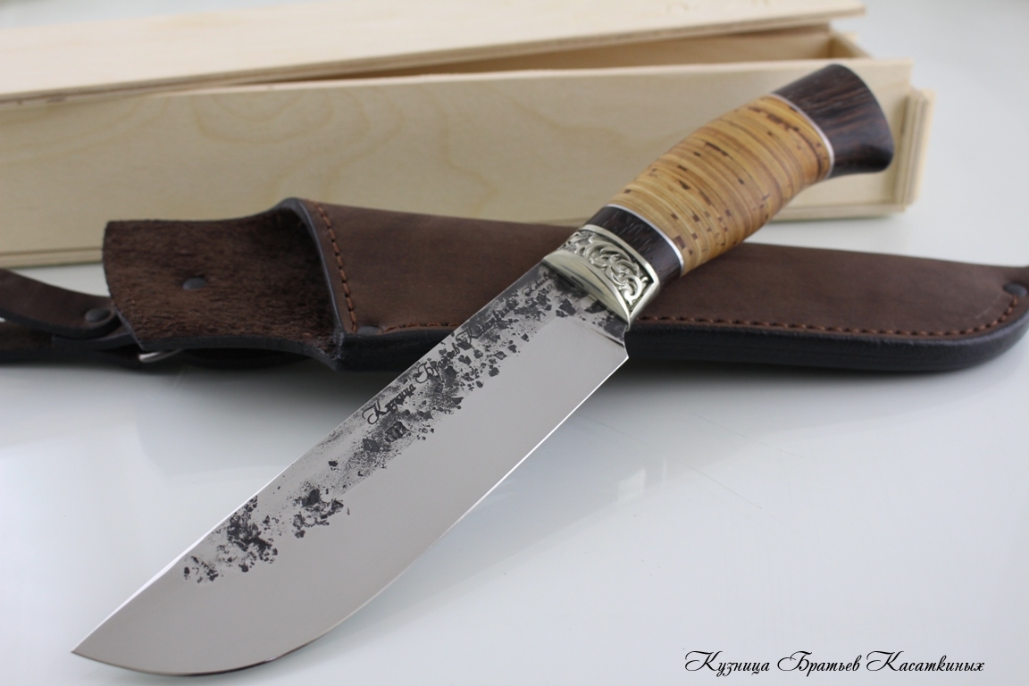 Hunting Knife "Medved". Stainless Steel 95h18. Birchbark and Wenge Handle