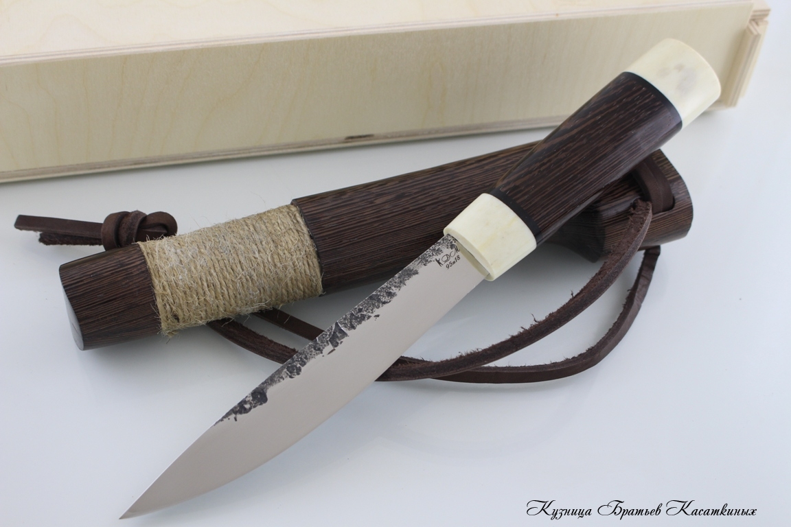 Yakutian knife (medium size).Stainless Steel 95h18. Wenge handle and sheath