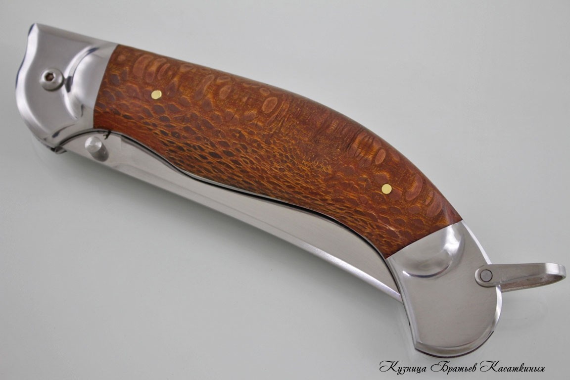 Folding Knife "Korsar". h12mf Steel. Lacewood Handle 