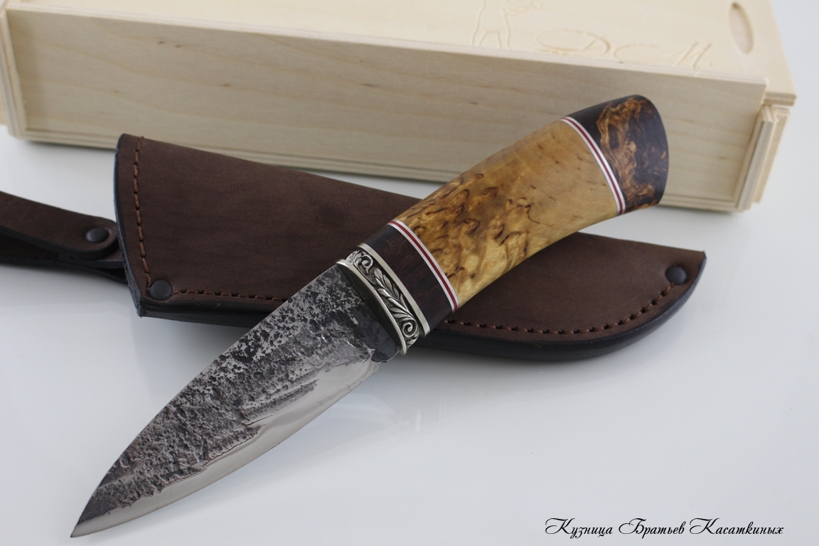 Hunting Knife "Klyk". 9XC Steel. Karelian Birch Handle