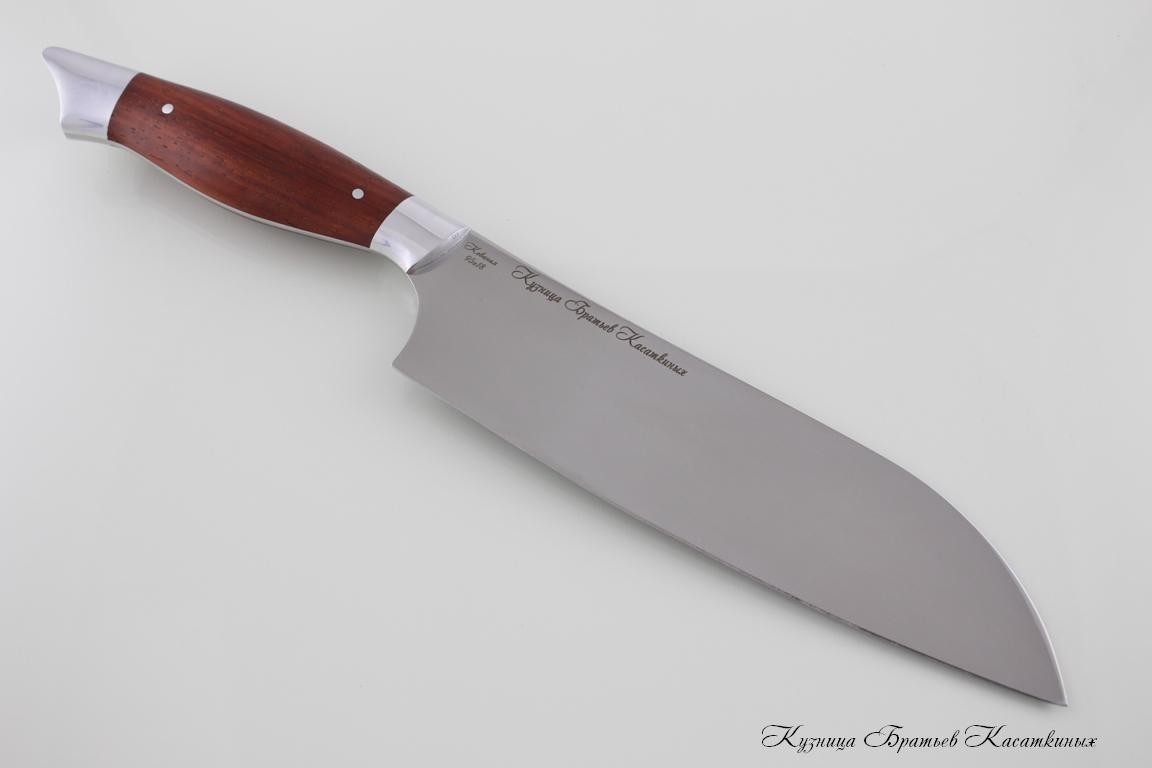 Santoku Knife. 95kh18 Steel (hammered). Wenge Handle 