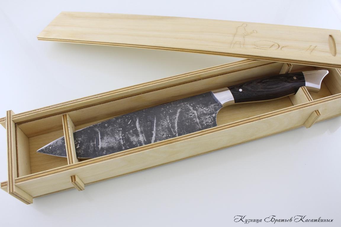 Chef's Knife. 95kh18 Steel (hammered). Wenge Handle 