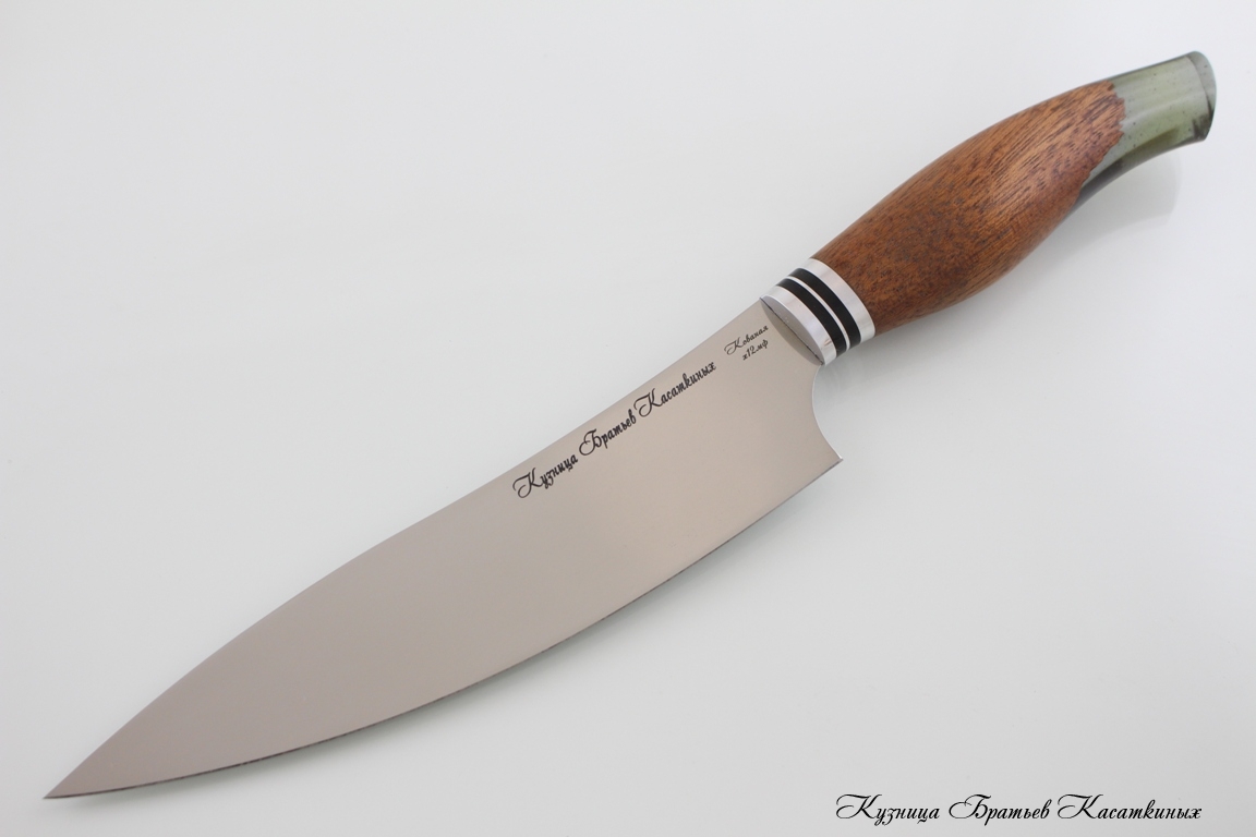 Chef's Knife "Master Chef 1". kh12mf Steel. "Amber" Handle 