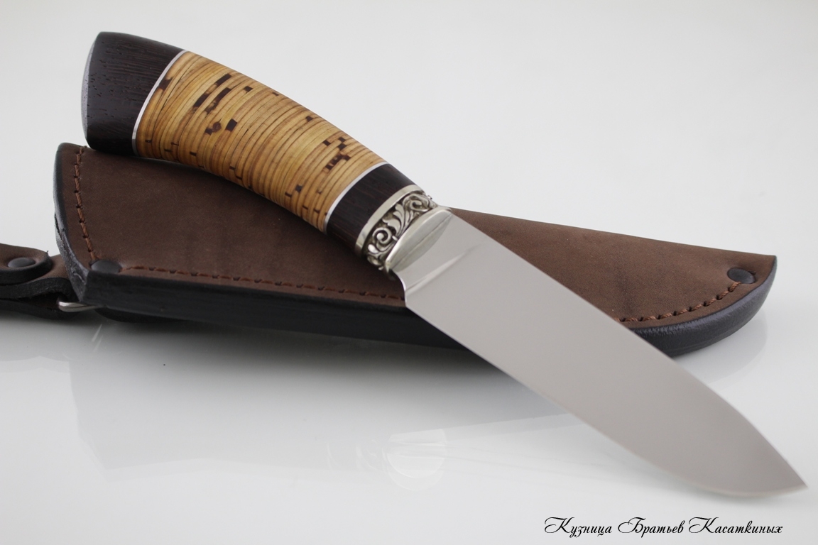 Hunting Knife "Chirok". Stainless Steel 95h18. Birchbark and Wenge Handle