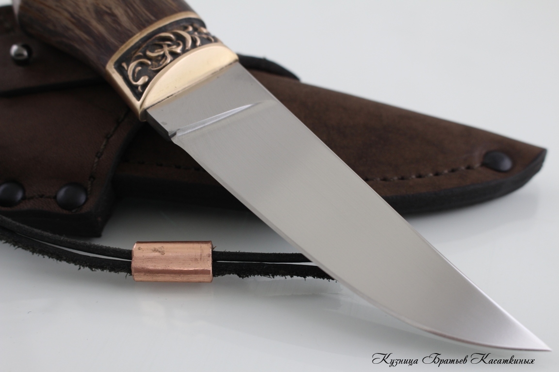 Hunting Knife "Skandinavsky". D2 Steel. Karelian Birch Handle
