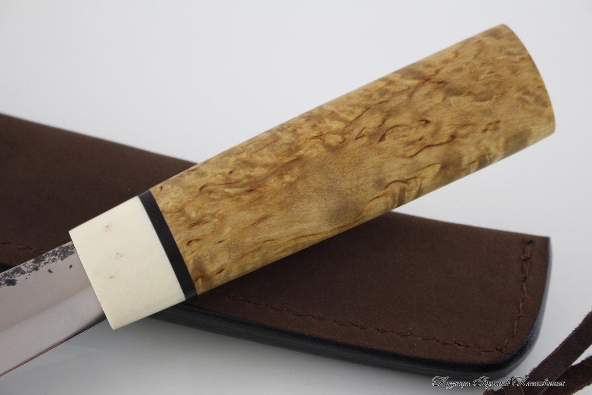 Yakutian knife (medium size). Stainless Steel 95h18. Karelian Birch handle