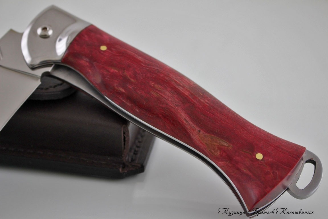 Folding Knife "Botsman". h12mf Steel. Red Karelian Birch Handle