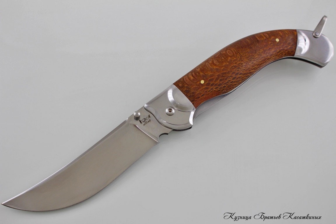 Folding Knife "Korsar". h12mf Steel. Lacewood Handle 