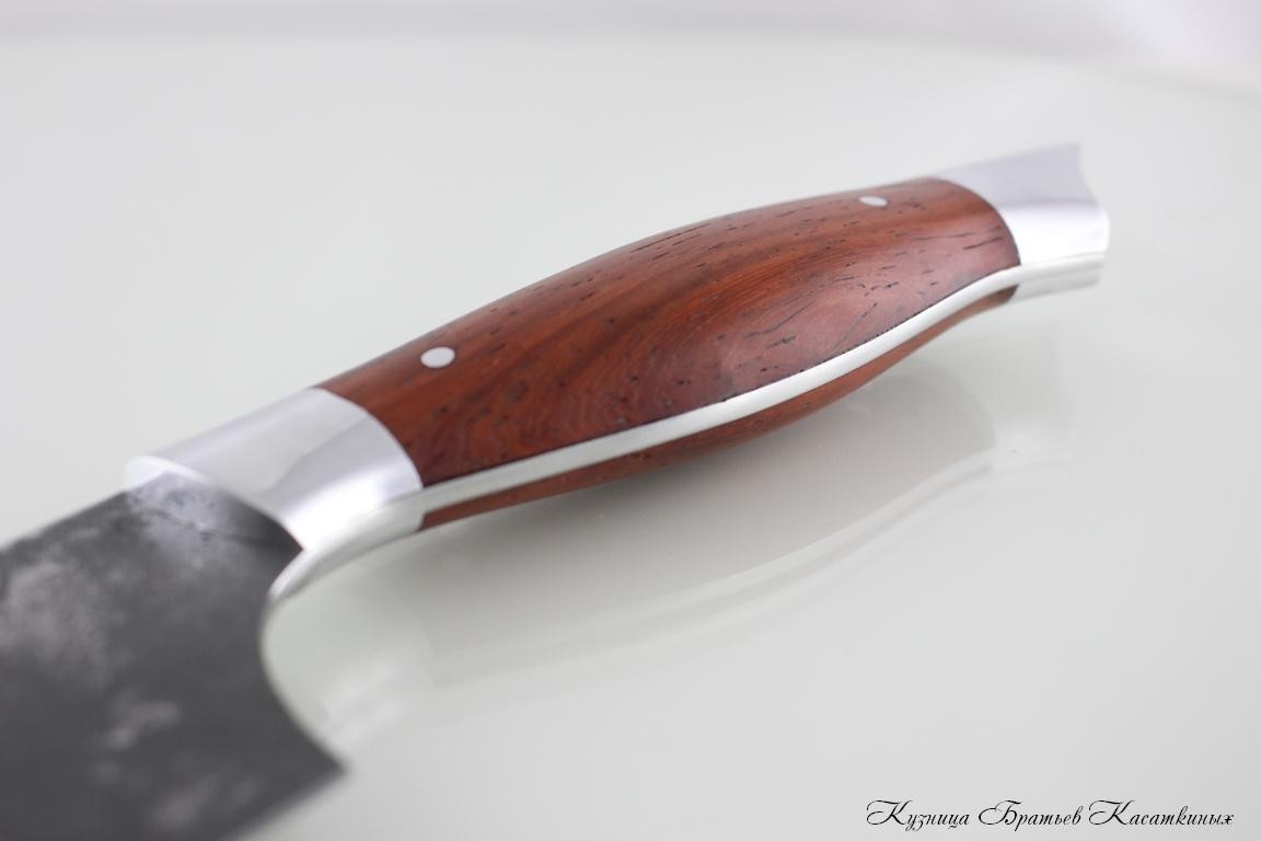Santoku Knife. 95kh18 Steel (hammered). Wenge Handle 