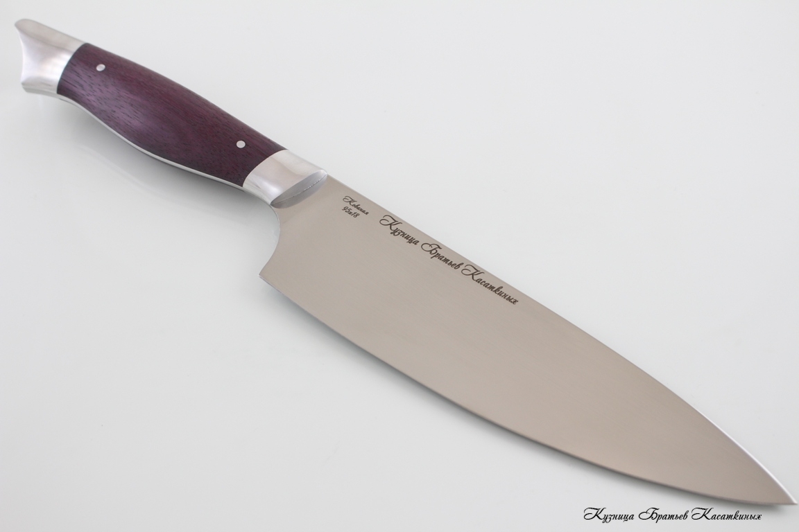 Кухонные ножи Kitchen Knife Set "Ratatouille". 95kh18 Steel (hammered). Amaranth Handle 