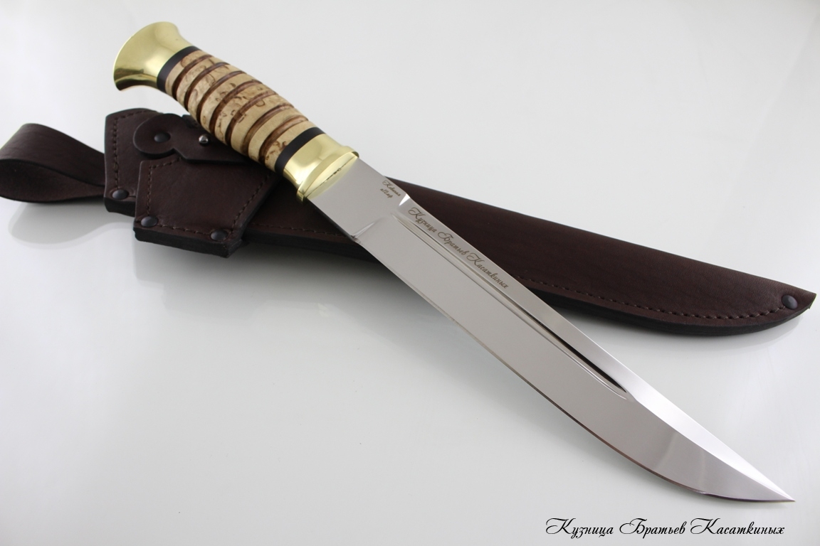 "Plastun" Knife. kh12mf Steel. Karelian Birch Handle