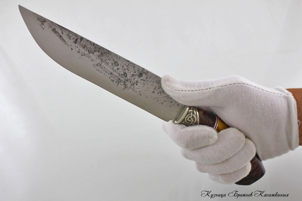 Hunting Knife "Taezhny". 9XC Steel. Karelian Birch Handle