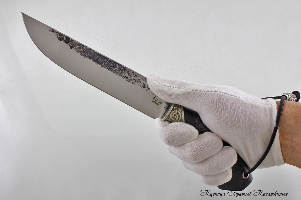 Hunting Knife "Taezhny". kh12mf Steel. Karelian Birch Handle