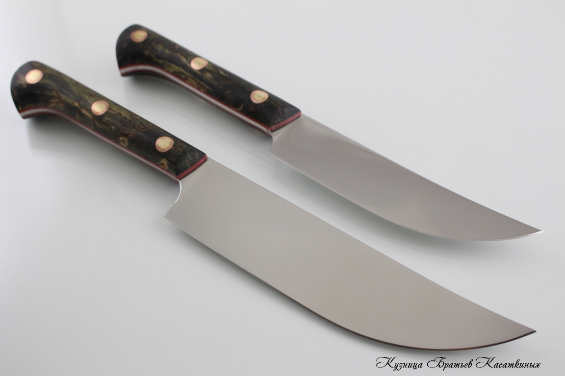 Кухонные ножи Набор кухонных ножей "Узбекский" Кованая х12мф. Рукоять карельская береза. 