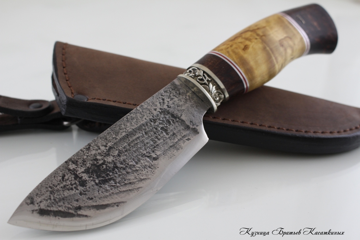 Hunting Knife "Sova". 9XC Steel. Karelian Birch Handle
