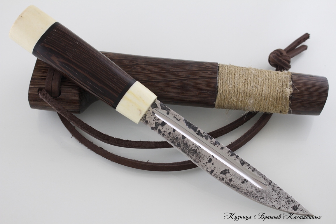 Yakutian knife (medium size).Stainless Steel 95h18. Wenge handle and sheath