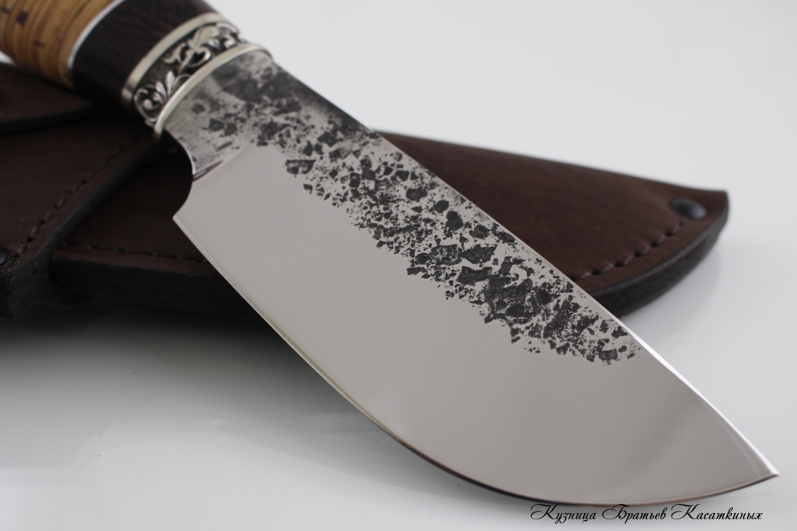 Hunting Knife "Sova". kh12mf Steel. Birchbark and Wenge Handle
