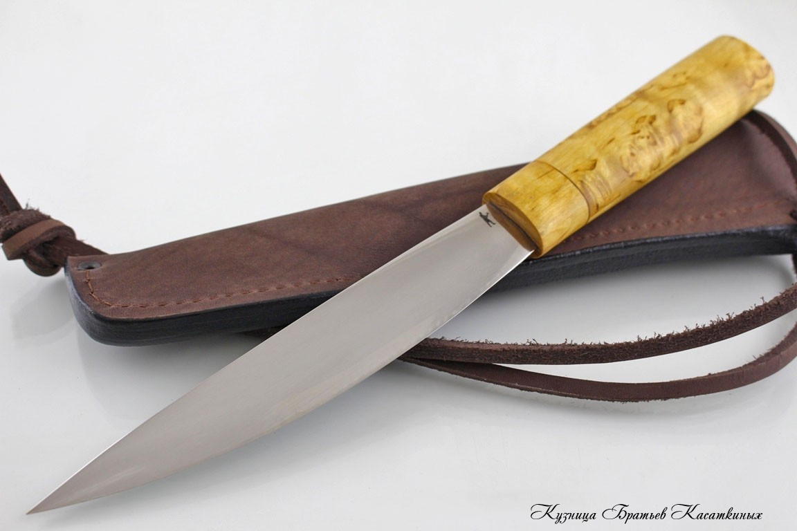 Yakutian knife (big size). Stainless Steel 65h13. Karelian Birch handle