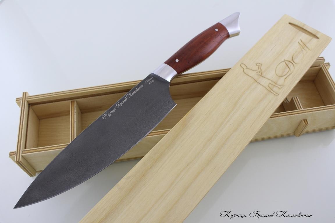 Chef's Knife. kh12mf Steel. Padouk Handle 