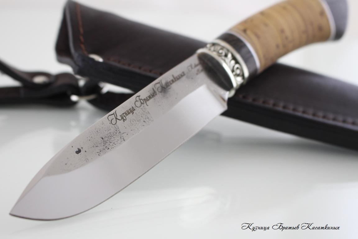 Hunting Knife "Chirok". kh12mf Steel. Birchbark and Wenge Handle