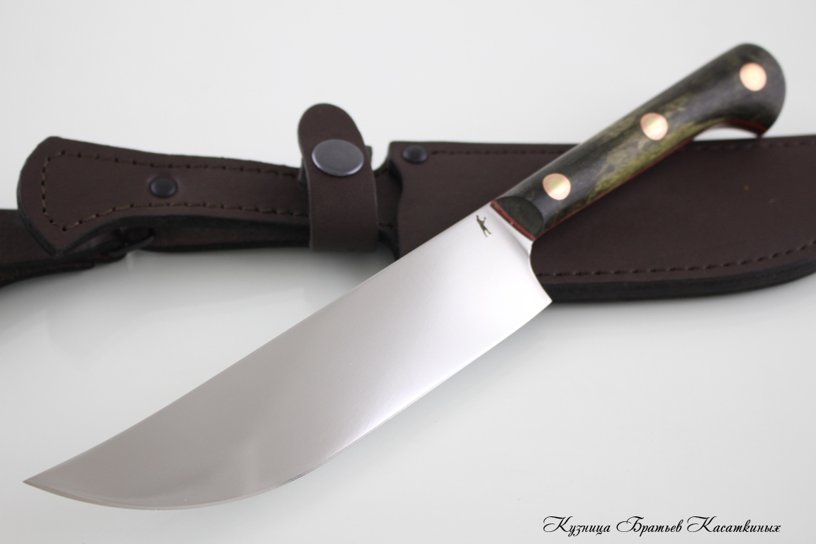 Кухонные ножи Uzbek Kitchen Knife Big Pchak. kh12mf Steel. Karelian Birch Handle 