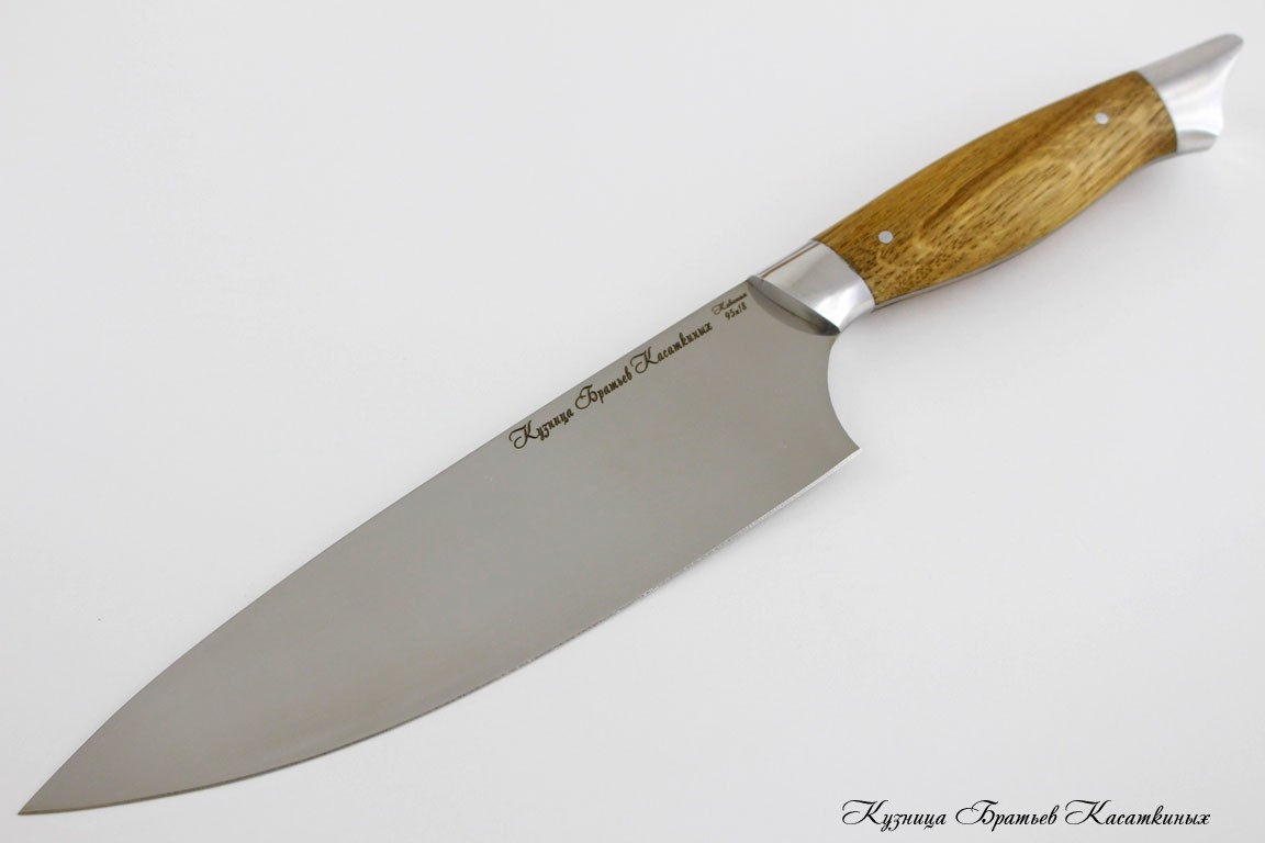 Chef's Knife "Ratatouille" Series. 95kh18 Steel. Oak Handle 