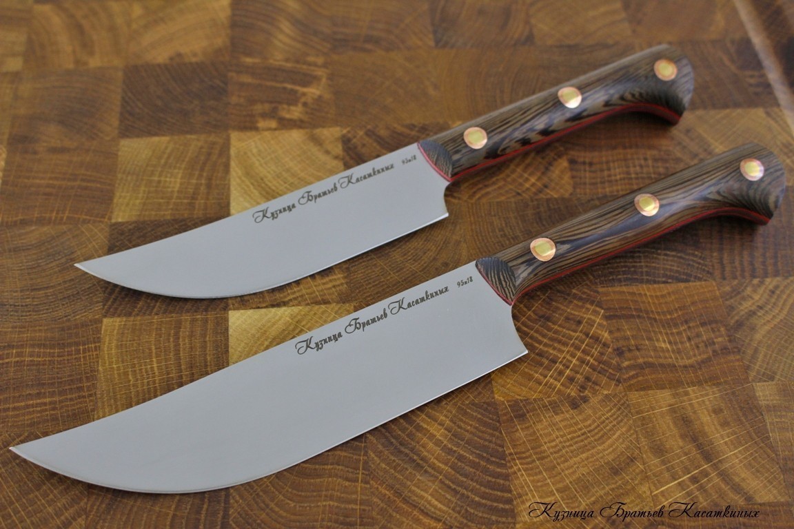 Кухонные ножи Set of 2 Uzbek Knives. 95kh18 Steel. Wenge Handle 