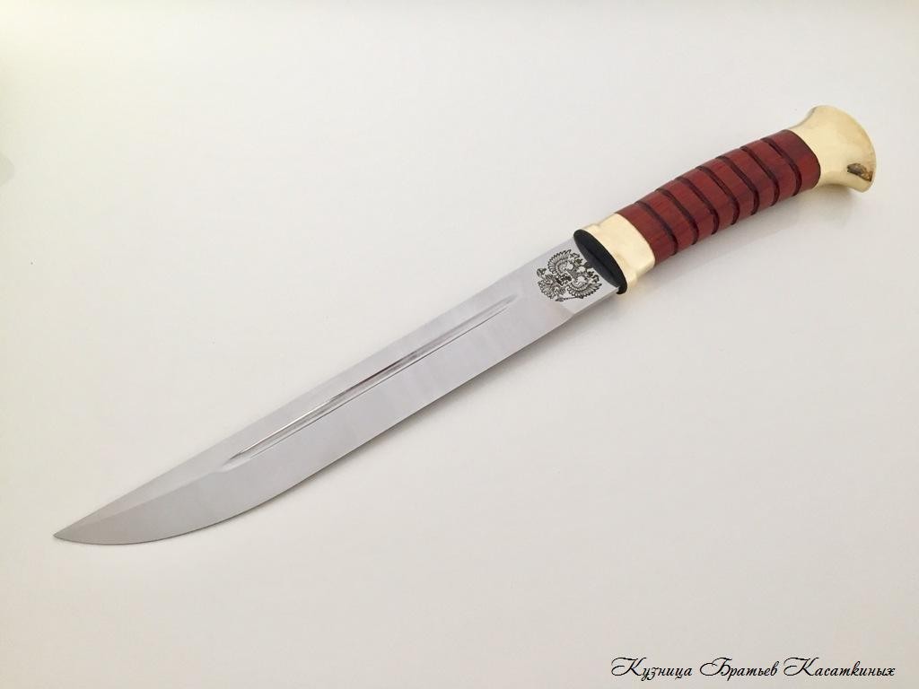 "Plastun" Knife. Bohler K 100 Steel. Padouk Handle and Sheath