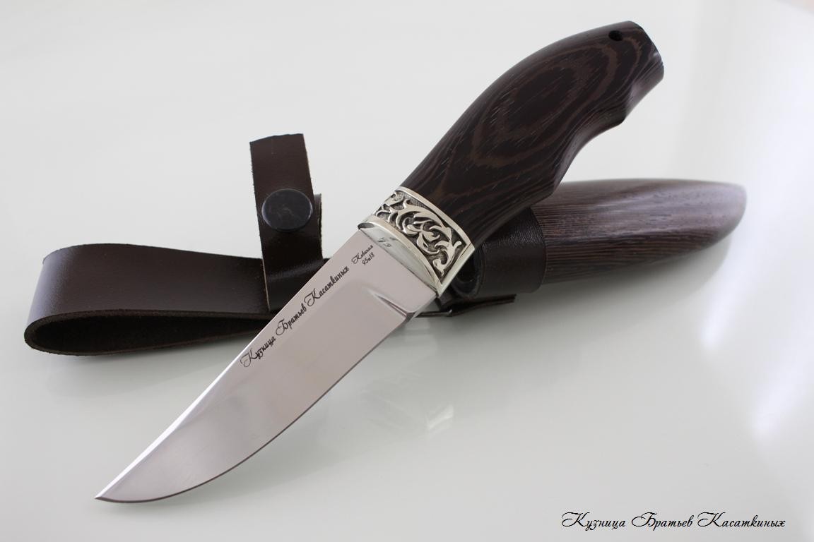 Hunting Knife "Skandinavsky". Stainless Steel 95h18. Wenge Handle and Sheath