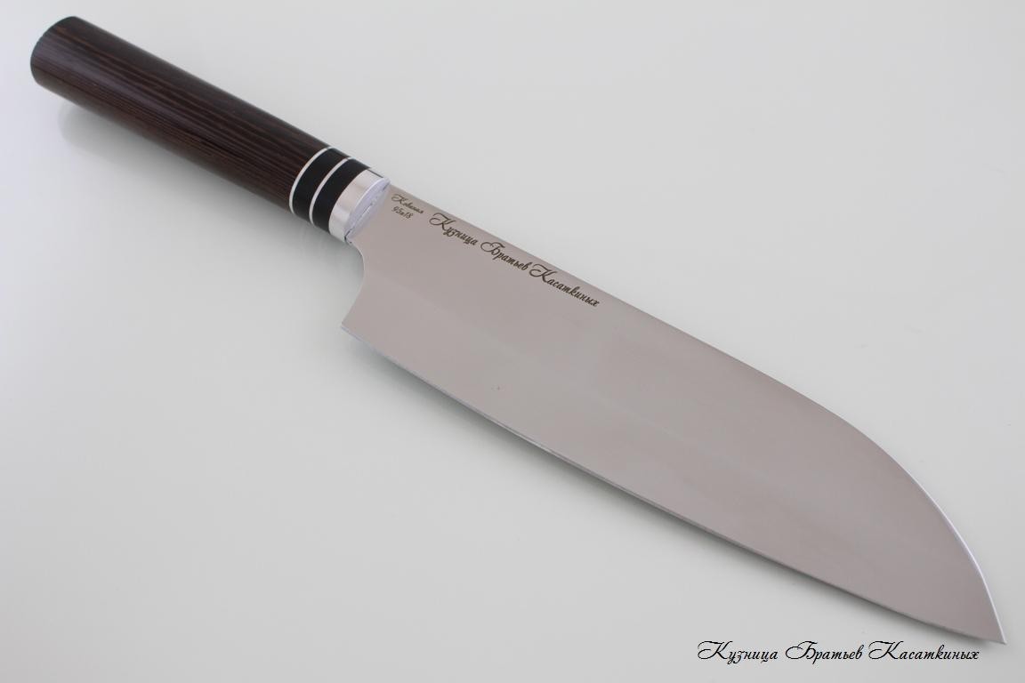 Kitchen Knife Set "Samurai". 95kh18 Steel (hammered). Wenge Handle. Aluminium Bolster