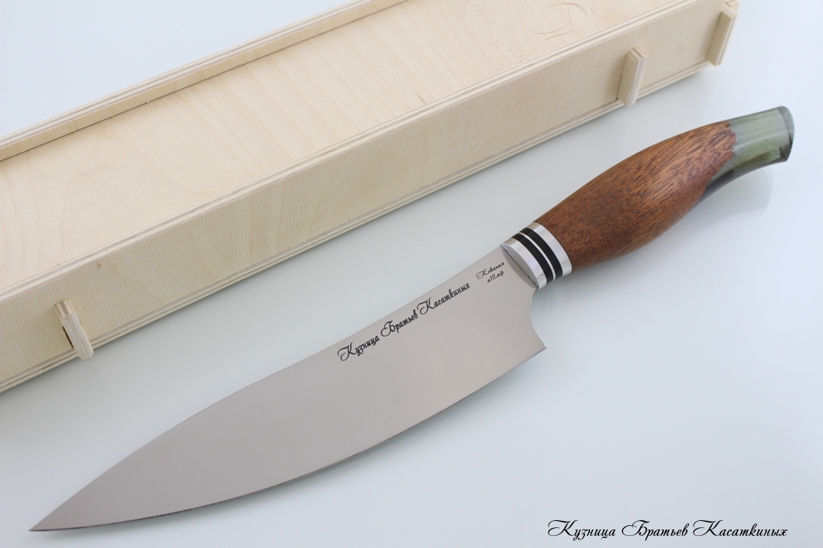 Chef's Knife "Master Chef 1". kh12mf Steel. "Amber" Handle 